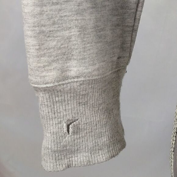 90 Degree Gray Lace-up Back Cropped Sweatshirt - Picture 7 of 8